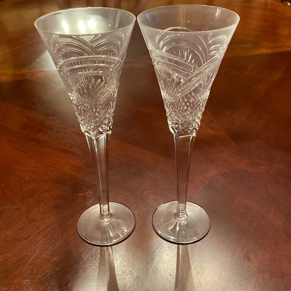 Waterford set of 2 Crystal champagne flutes 🥂